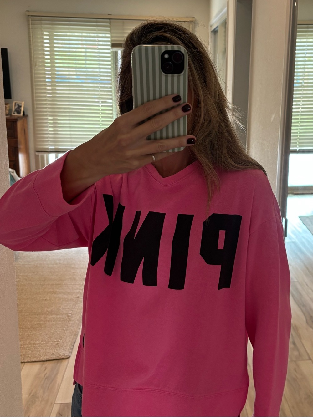 PINK vintage Victoria's Secret Graphic Crewneck Sweatshirt - Pink